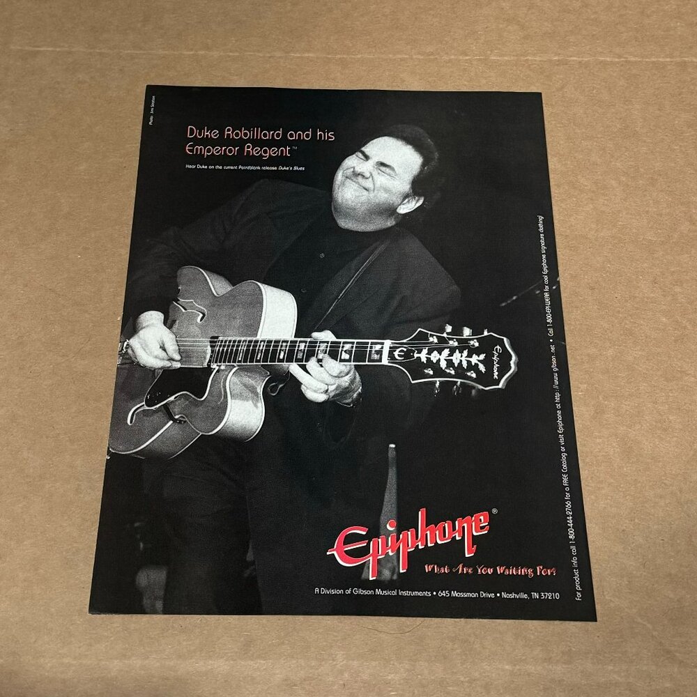 Duke Robillard - Epiphone Guitars - 1996 Print Advertisement